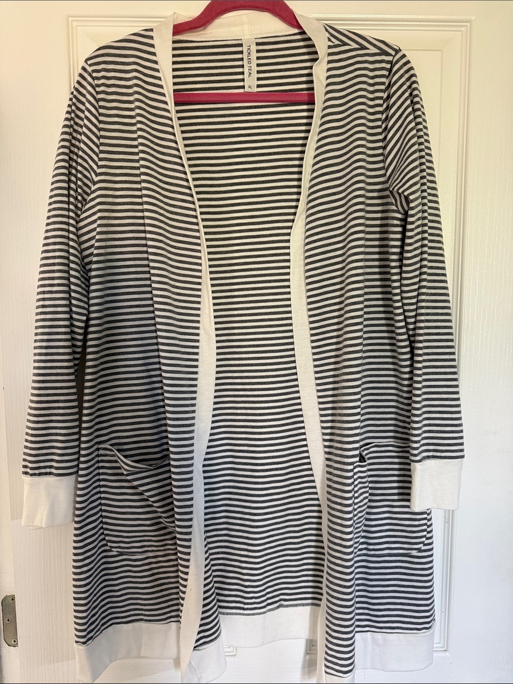 NWOT Striped Open-Front Cardigan Size large